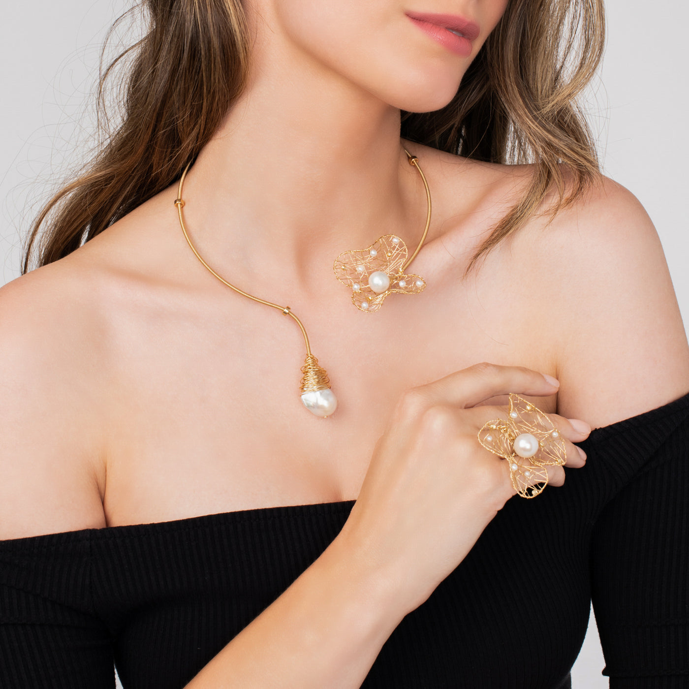 Camelia Pearl Necklace | Angela Jewellery Australia