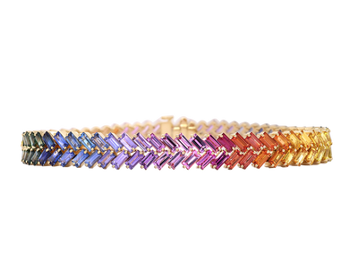 LGBTQ+ My Colour Tennis Bracelet - Rainbow Sapphire