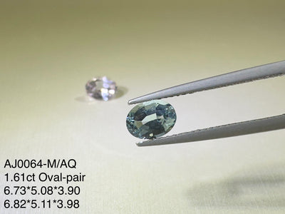 1.61ct Morganite/Aquamarine-Pair