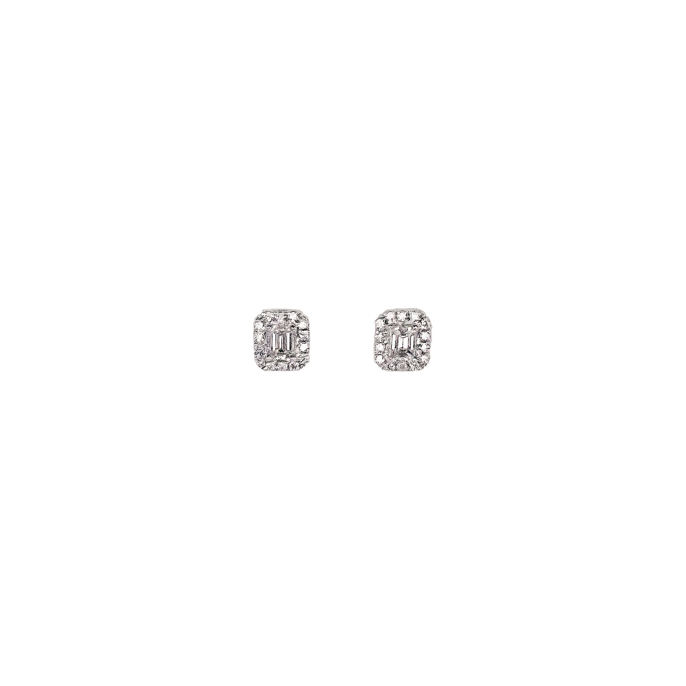 Emerlad Cut Diamond Earring