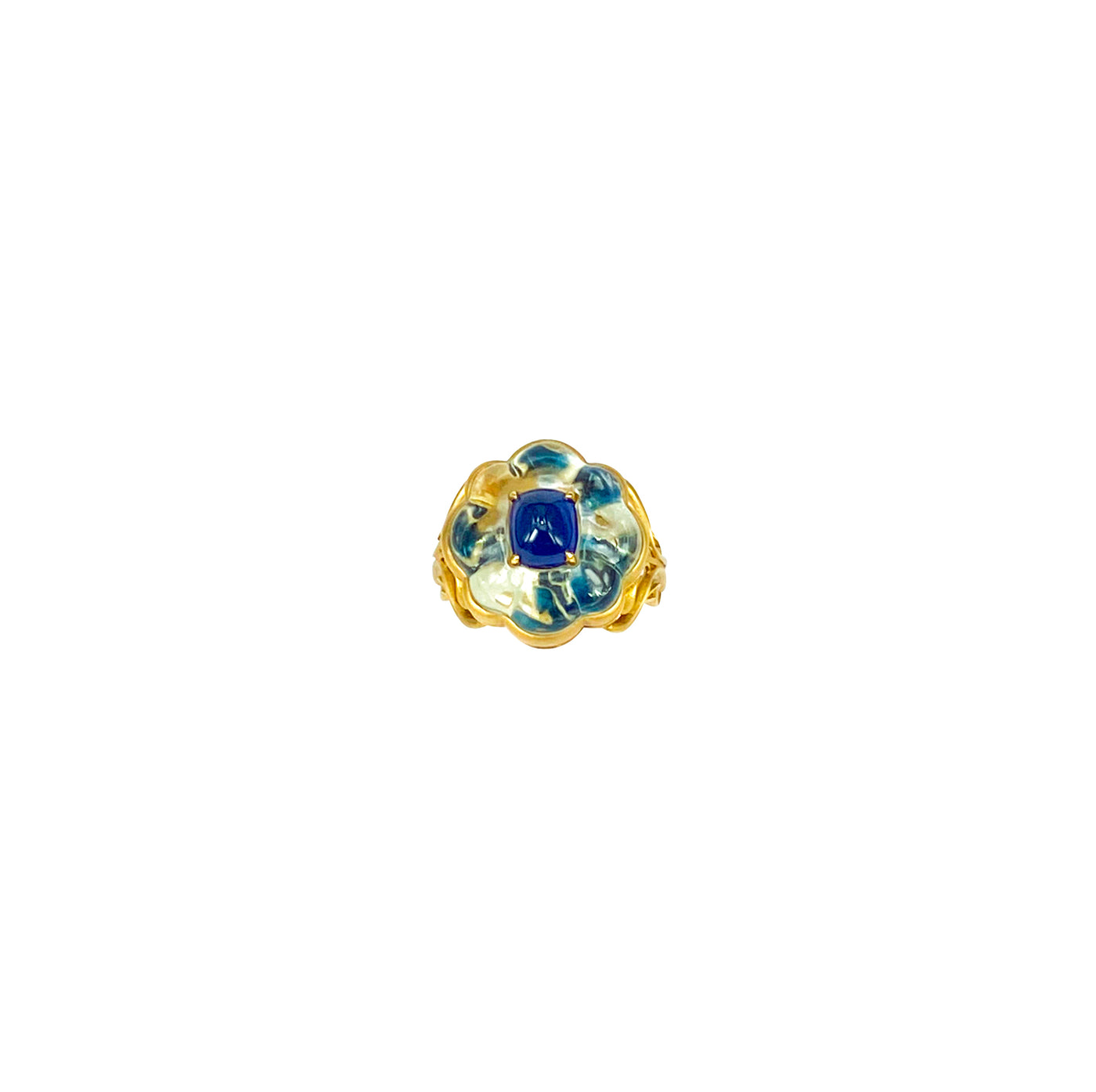 Blue Rose Sapphire Ring