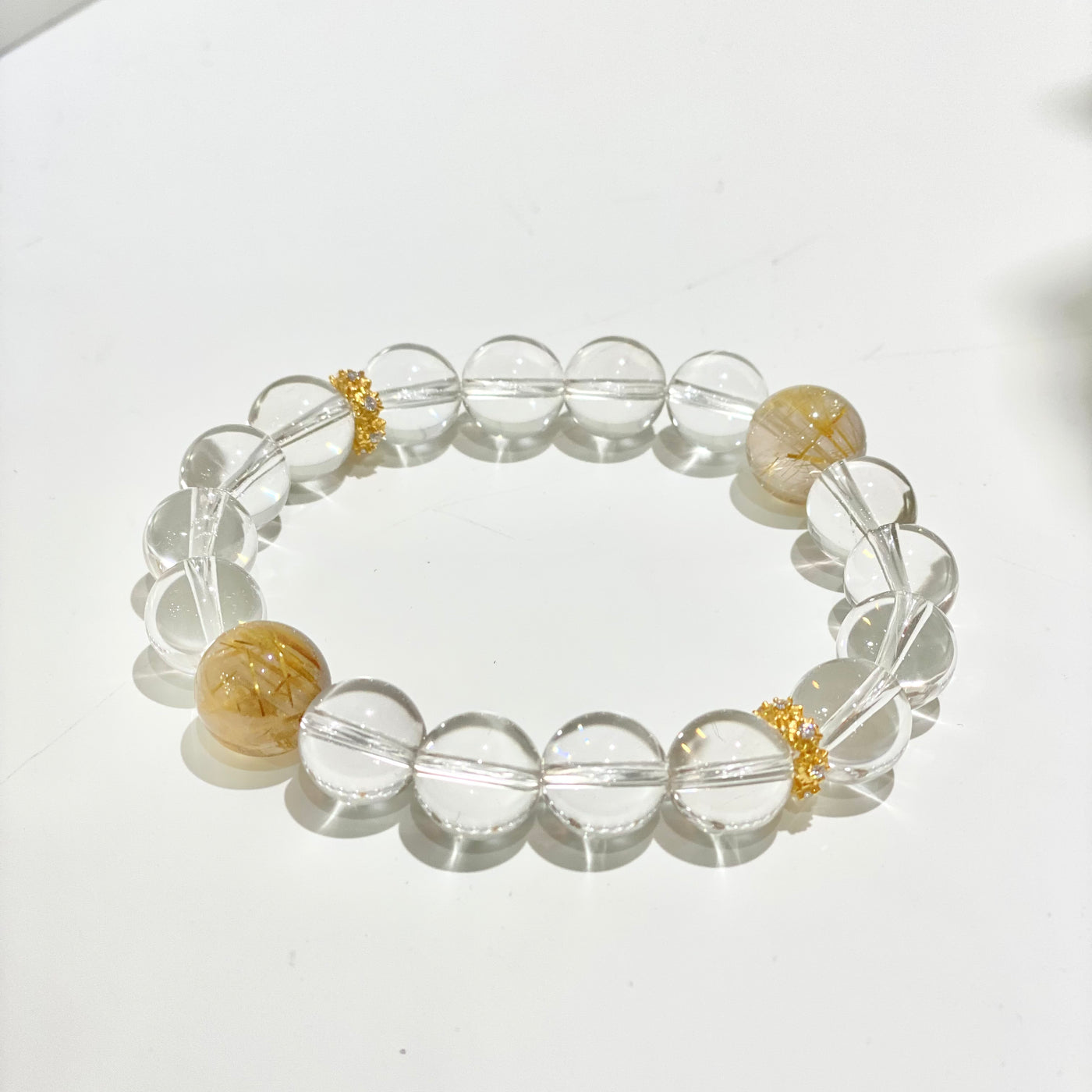 Golden Clarity Crystal Bracelet