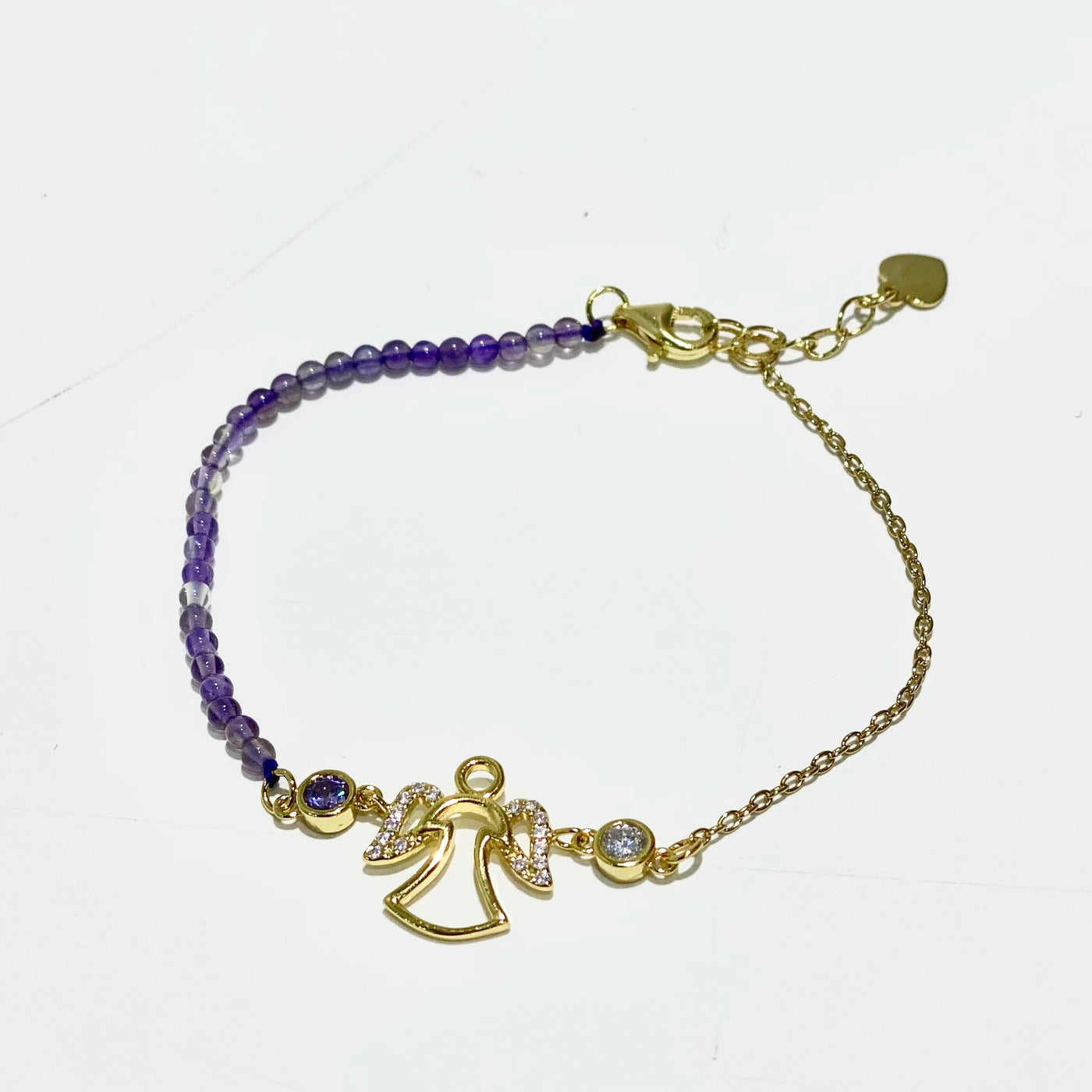 Angel Symbol Amethyst Bracelet