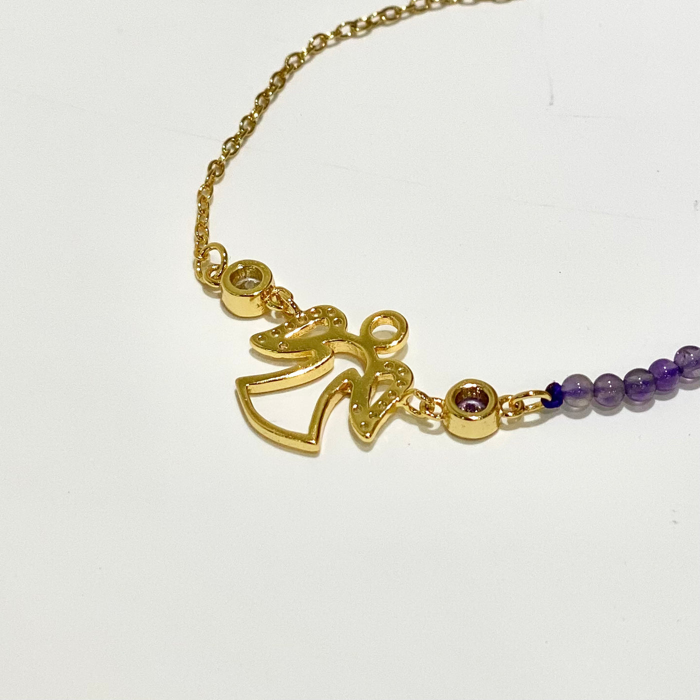 Angel Symbol Amethyst Bracelet