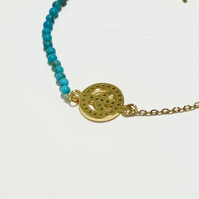 Peace Symbol Turquoise Bracelet