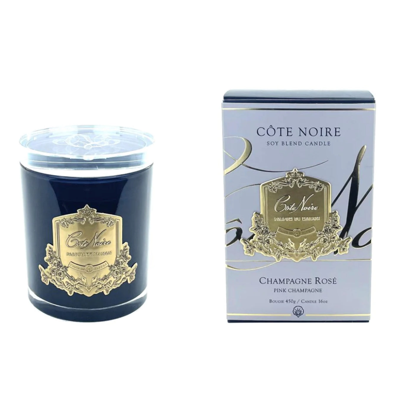 COTE NOIRE-PINK CHAMPAGNE - GOLD BADGE CANDLES