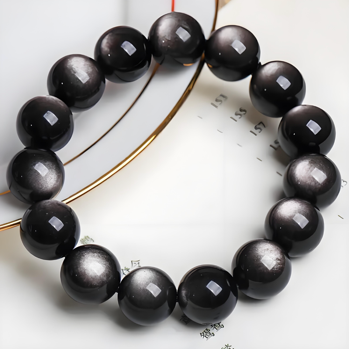 Silver Obsidian Bracelet