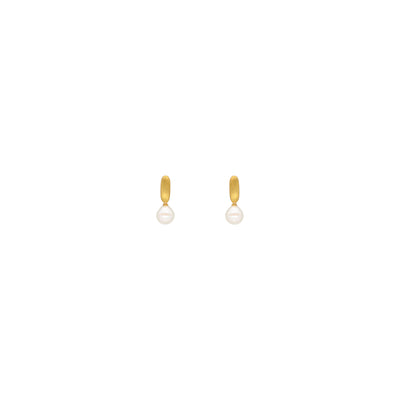 Artsy Fan Pearl Earring - Gold