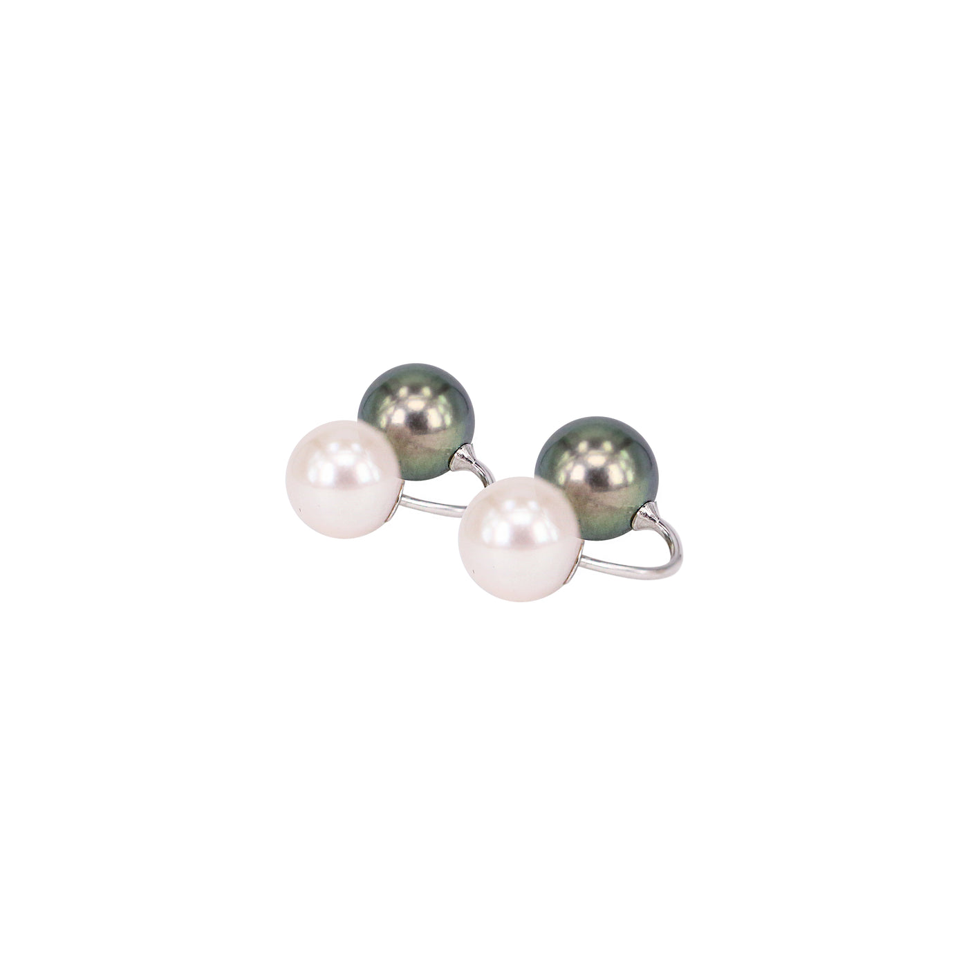 Atomic Twin Pearl Ear Studs | Angela Jewellery Australia