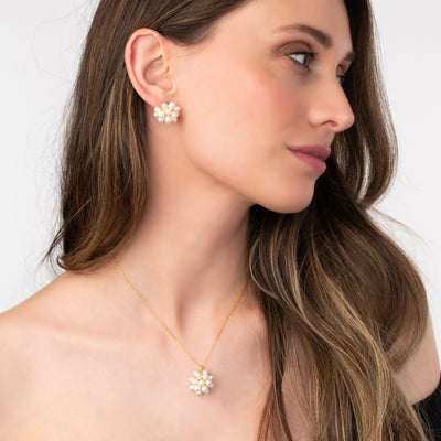 Daisy Pearl Earring | Angela Jewellery Australia