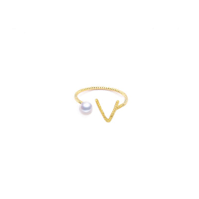 Initial Letter V Ring | Angela Jewellery Australia