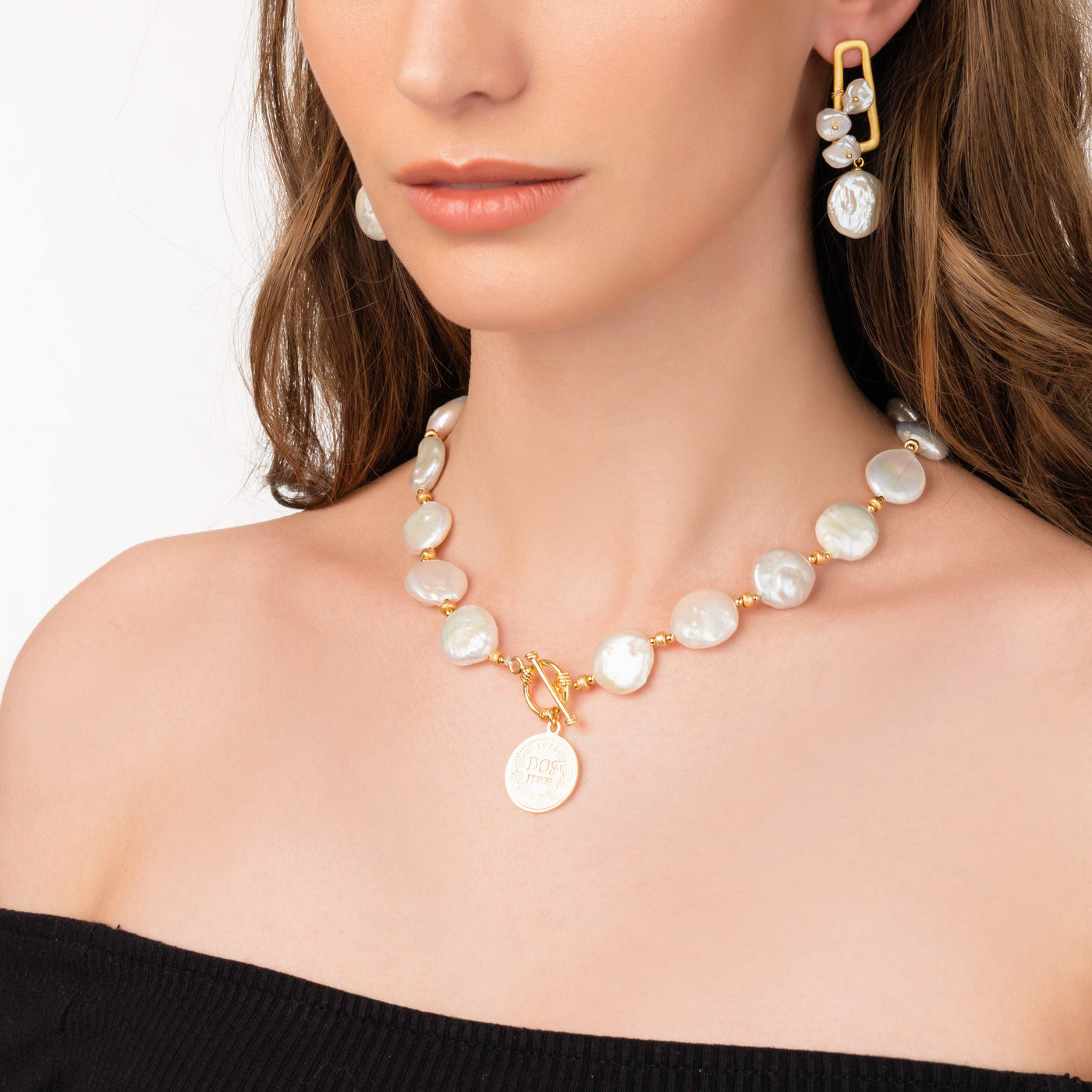 Qurea Coin Pearl Necklace | Angela Jewellery Australia