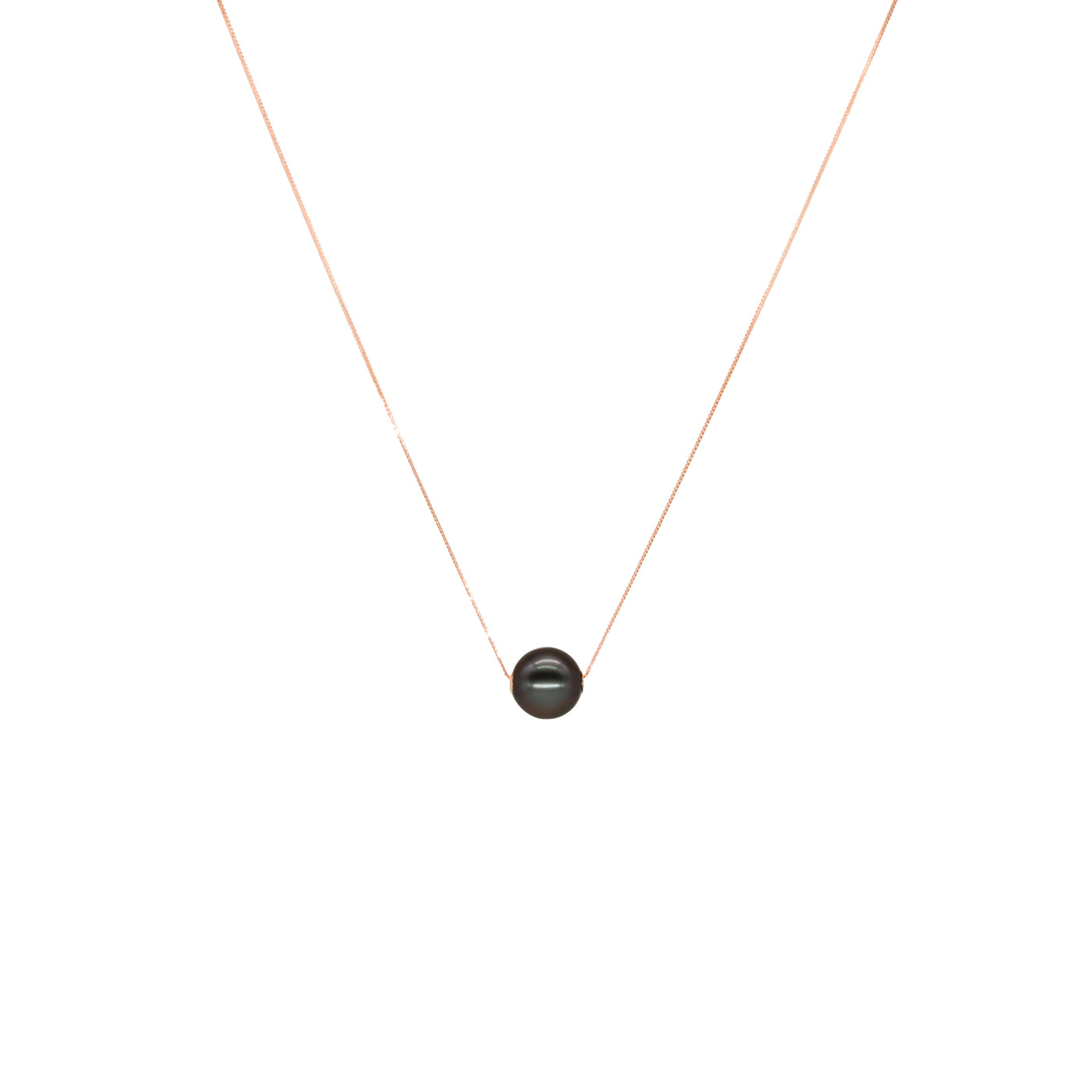 Dewdrop Pearl Necklace-Rose Gold