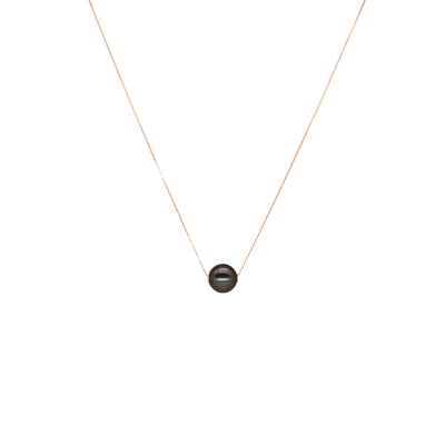 Dewdrop Pearl Necklace-Rose Gold