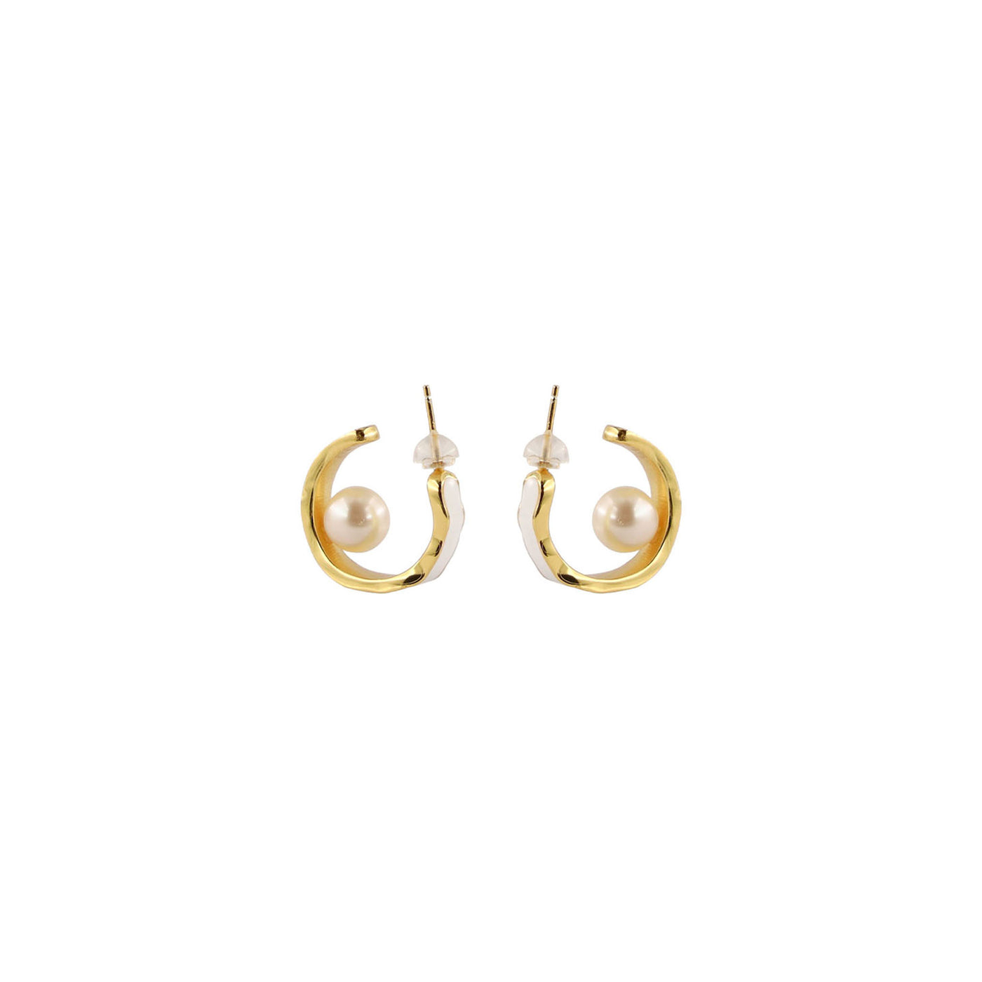 White Ceramic Pearl Earring | Angela Jewellery Australia