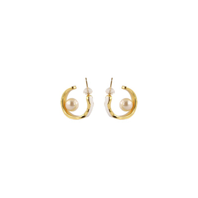 White Ceramic Pearl Earring | Angela Jewellery Australia