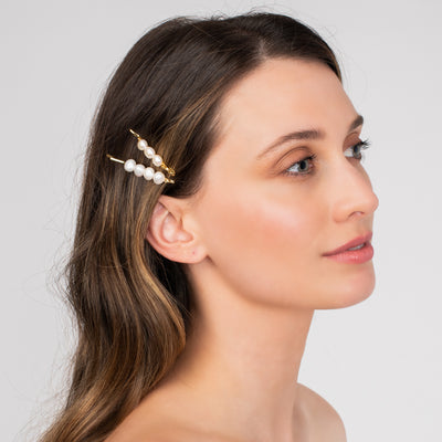 Yuki Pearl Hair Clip - Medium | Angela Jewellery Australia